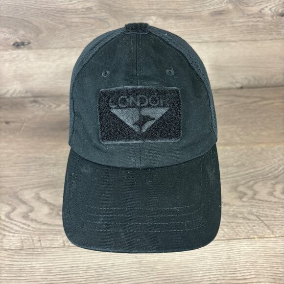 Condor Mesh Tactical Cap - TC-002 Black Adjustable Strapback Baseball Hat - Picture 3 of 11